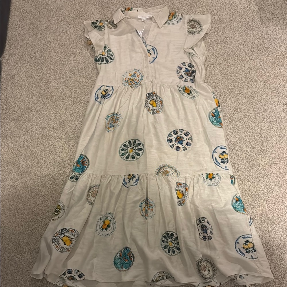 Lemon Italian plate Cream Dress